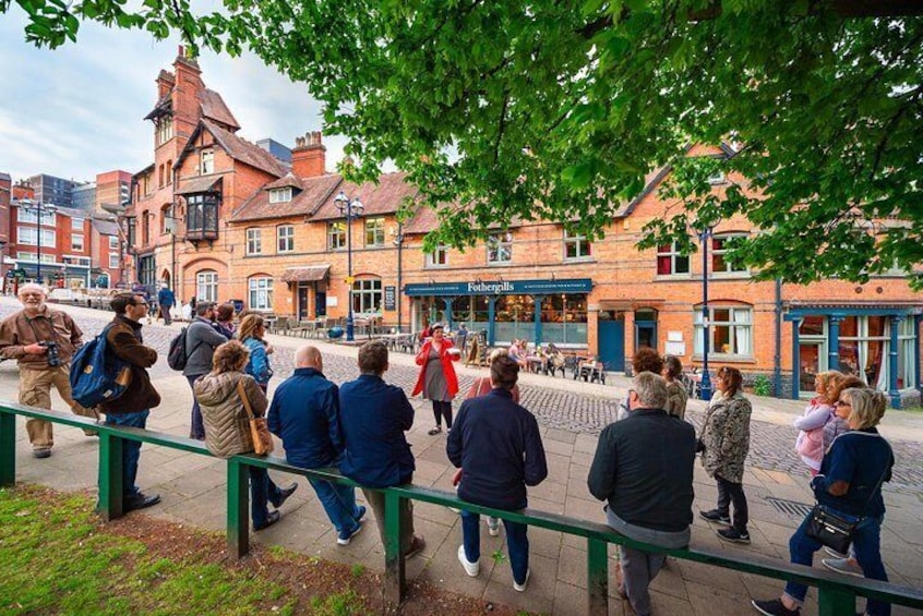 Lucy leading the Watson Fothergill Walk, looking at some of Nottingham's most flamboyant Victorian architecture.