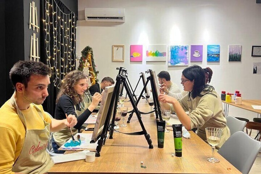 Paint and Wine -Art Workshop Experience in Tirana