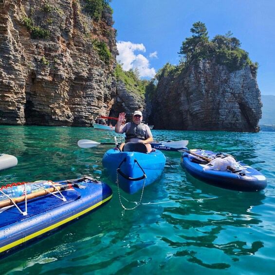 Picture 16 for Activity Budva: 3-Hour Paddle Board or Kayak Tour to Coastal Caves