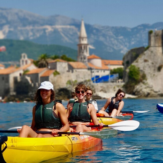 Picture 3 for Activity Budva: 3-Hour Paddle Board or Kayak Tour to Coastal Caves