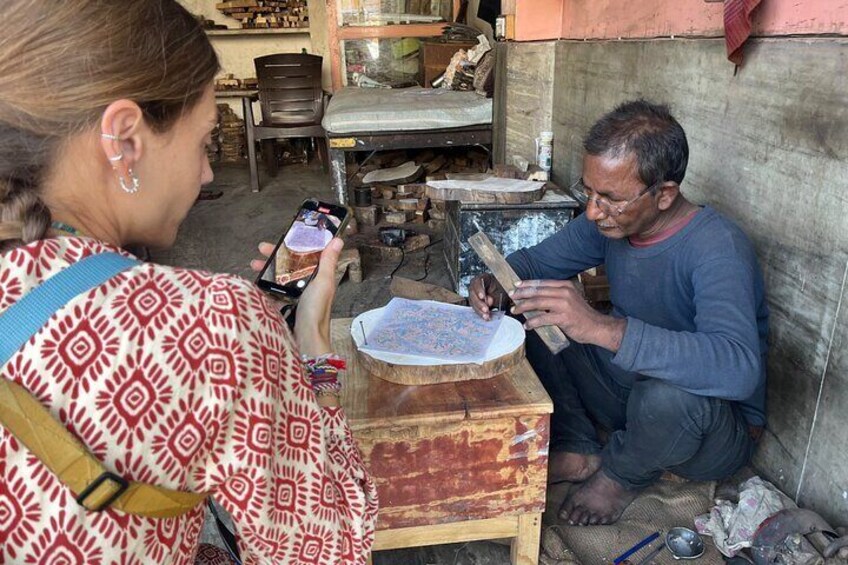 Wooden Block carving 
Sanganer & Bagru Tour