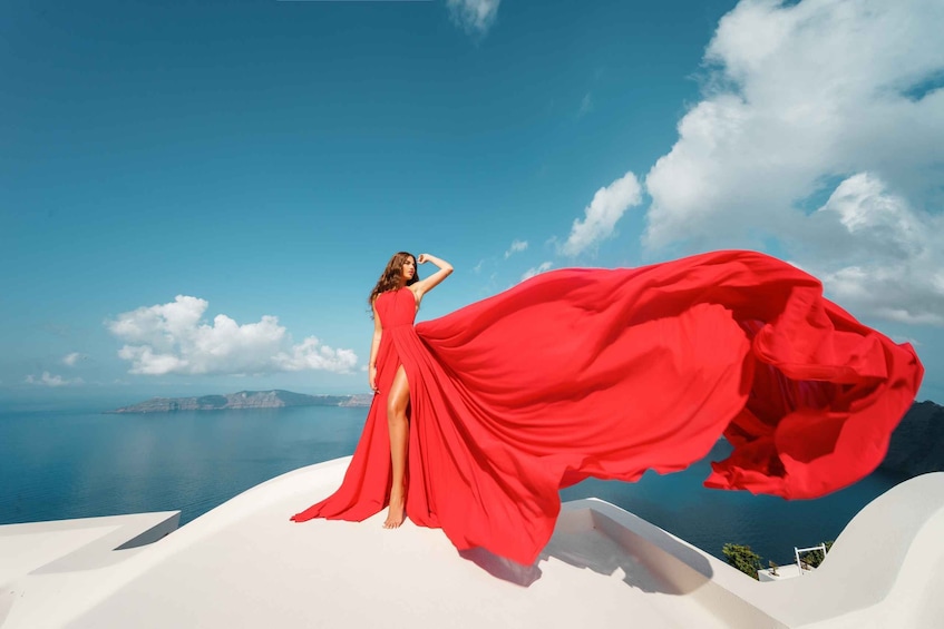 Santorini: Flying Dress Photoshoot