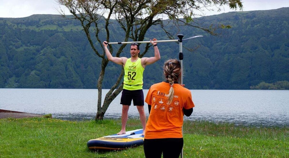 Picture 1 for Activity São Miguel: Lagoa das Sete Cidades Standup Paddleboard Yoga