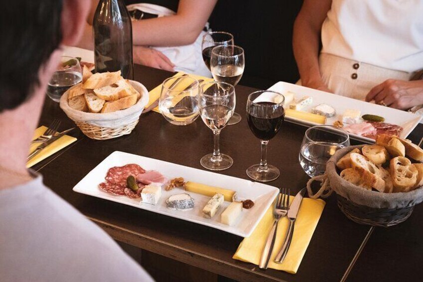 Plunge into the French food culture for 3 hours of time - Wine, cheese, cured meat and bread.