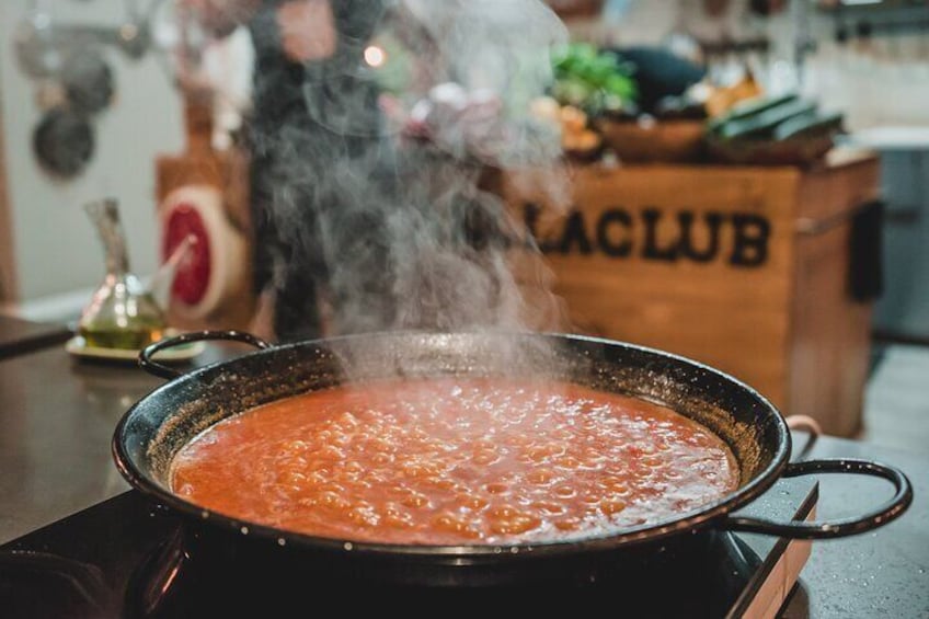 Paella Experience with a Professional Chef and Bottomless Wine in Barcelona