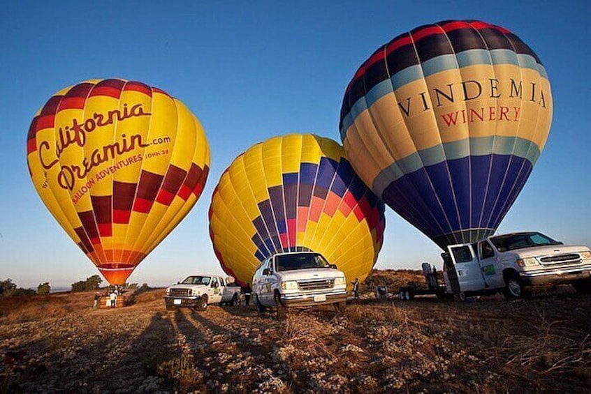 A Pre-Flight Snapshot of The Beautiful California Dreamin' Balloons Being Prepped For Adventure!
