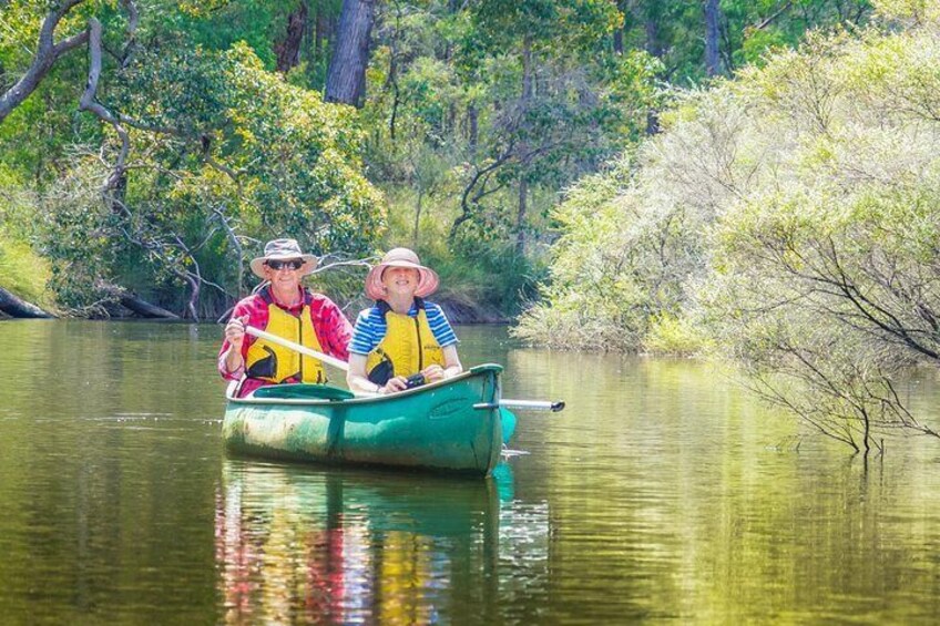 Safe and tranquil canoeing on the Margaret River. 