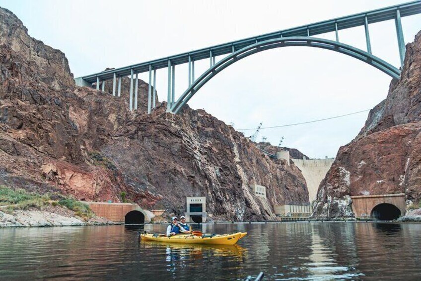 The memorial bridge and the Hoover Dam in one photo op!