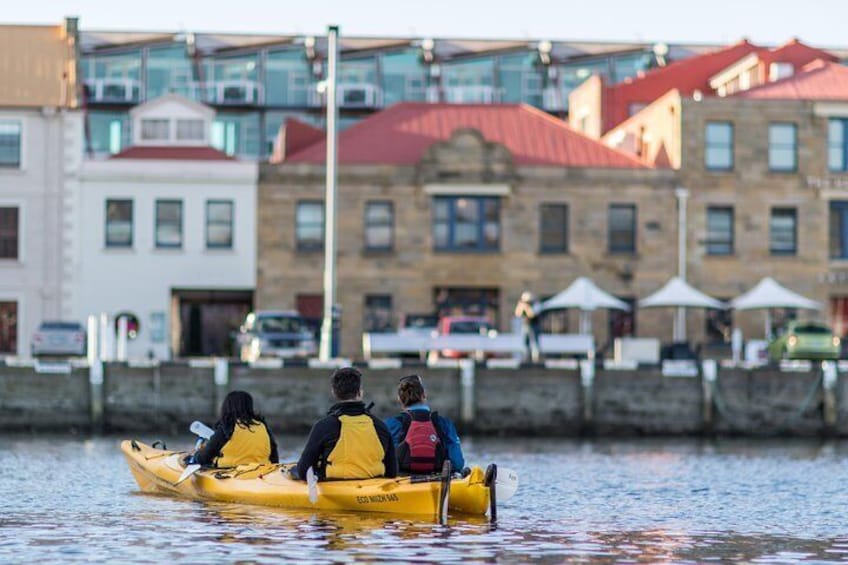 Exploring the Hobart Waterfront on kayaks
