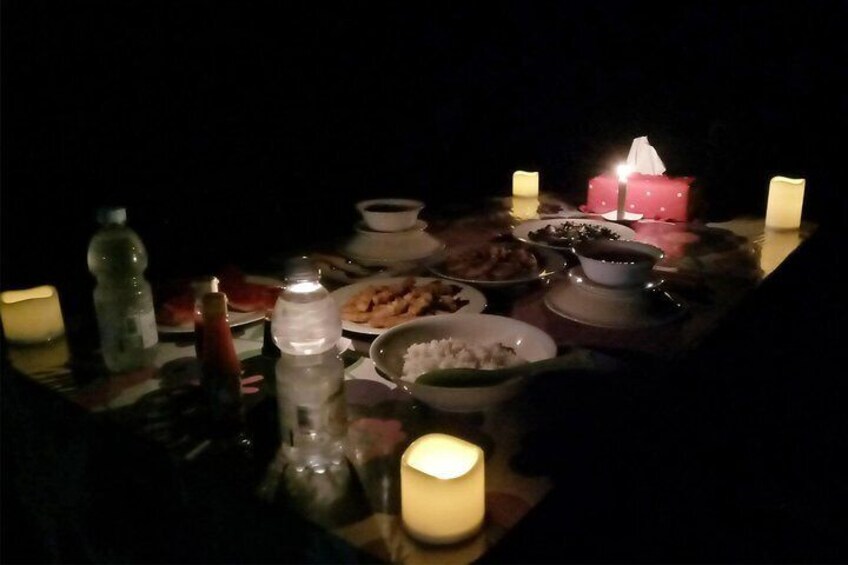 Candle light dinner