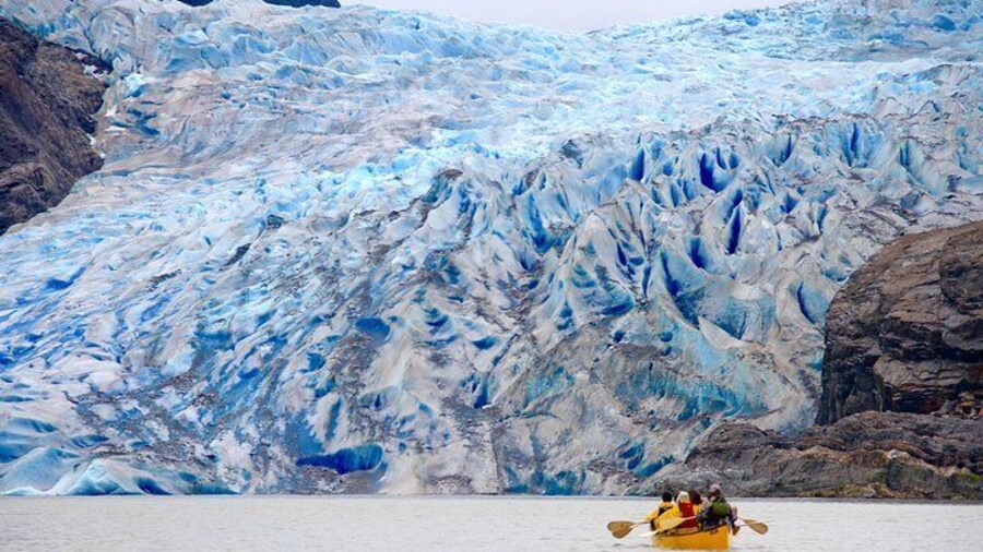 Paddling up to the Mendenhall Glacier