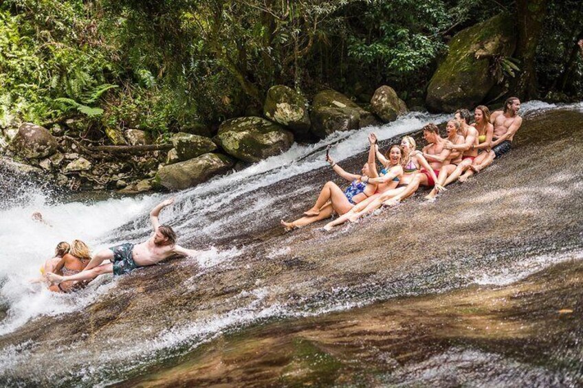 Group rock slide at Josephine falls.. fun times