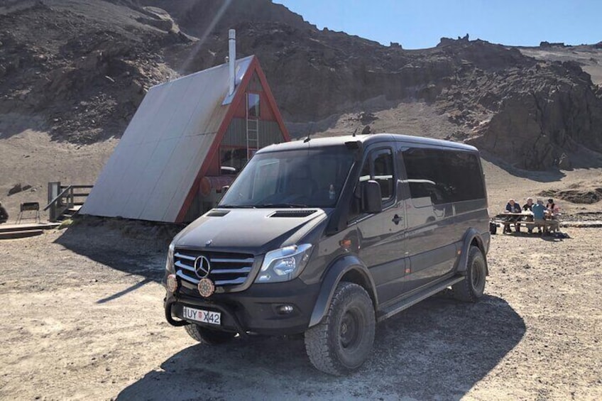Converted 4x4 Mercedes Benz sprinter, leather interior and customised wheels. 