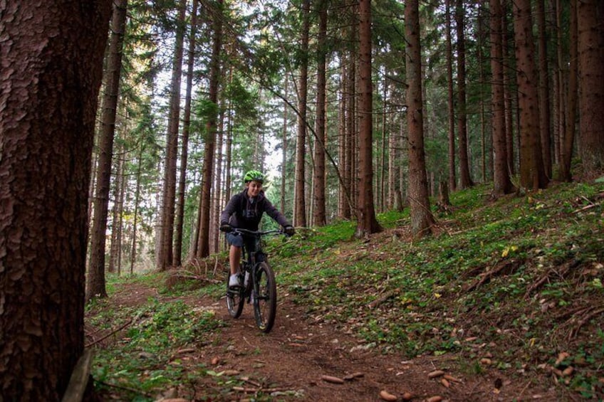 Trail riding on mountain Trebevic