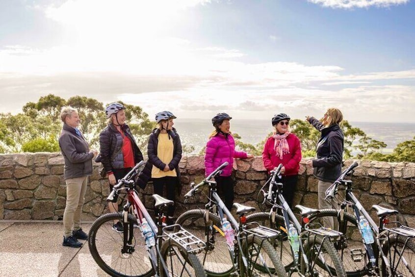 Start Cycle Tour at Arthurs Seat with stunning view of the Port Phillip Bay.