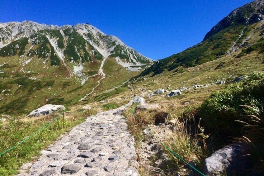 Your guide will take you along a circuit of around 1 hour - suitable for anyone of reasonable fitness - offering fantastic alpine views.