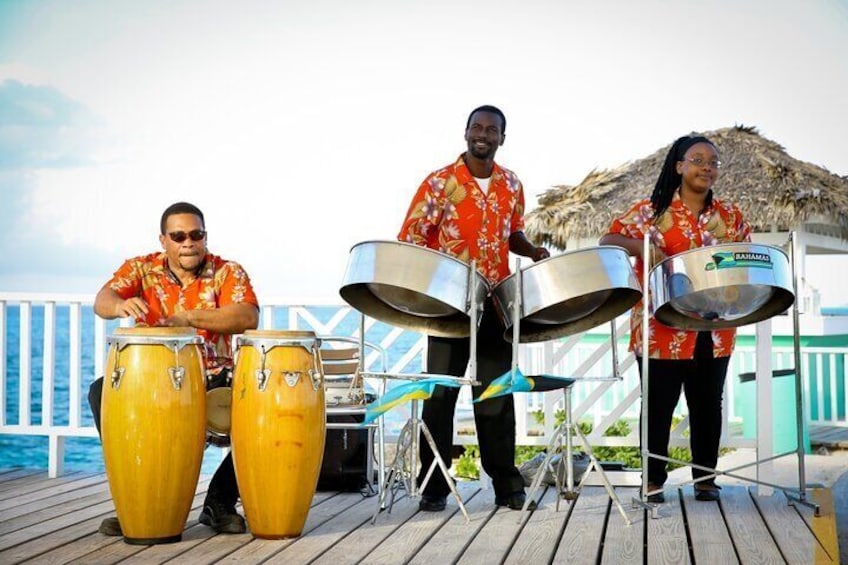 Steel drum band at the port