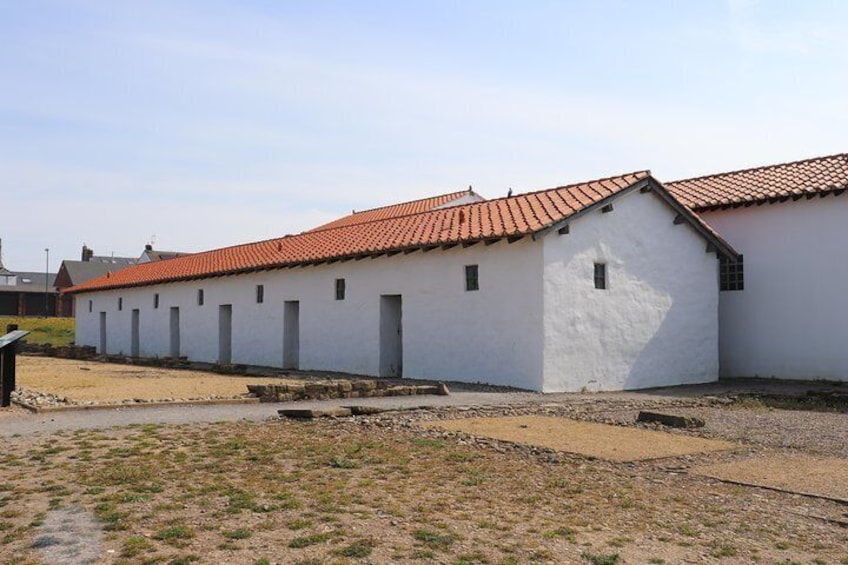 The reconstructed Roman barrack blocks. 