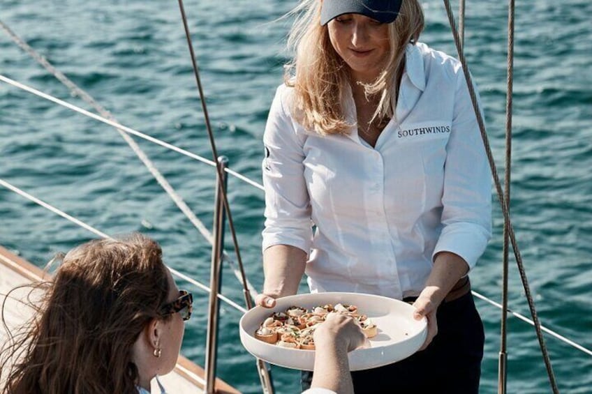 Sunset Champagne Cruise in Sydney Harbour on Classic Yacht