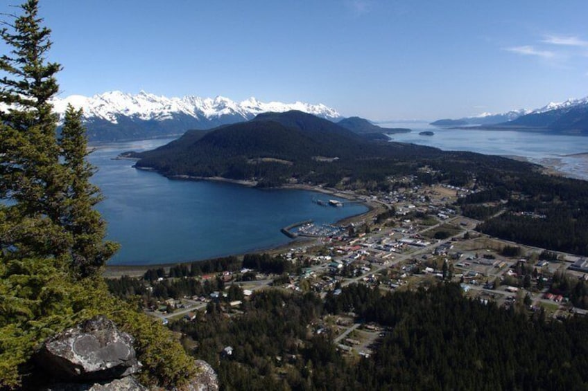 Looking across Haines at Mt. Riley in the distance