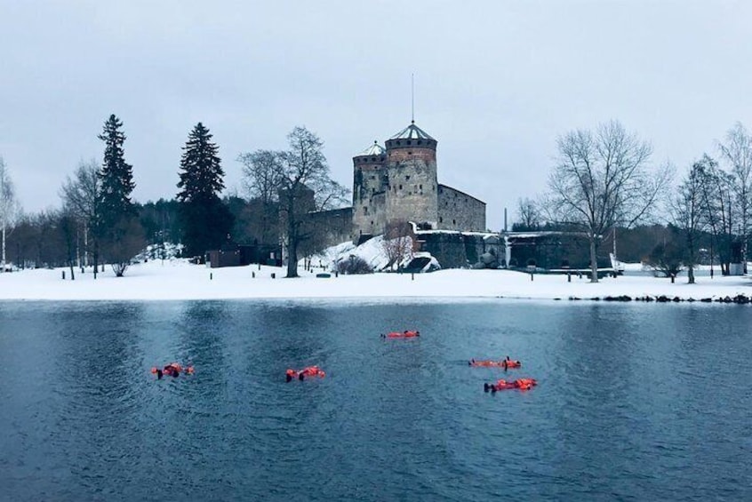 Floating in front of the castle