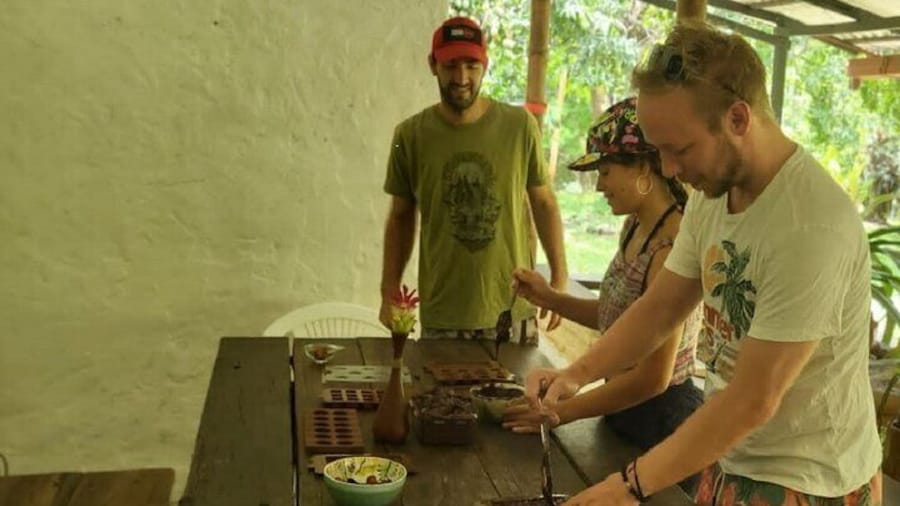 Get to work with the chocolate: when you finish processing the cocoa into chocolate, you will make bars and chocolates with your own hands!