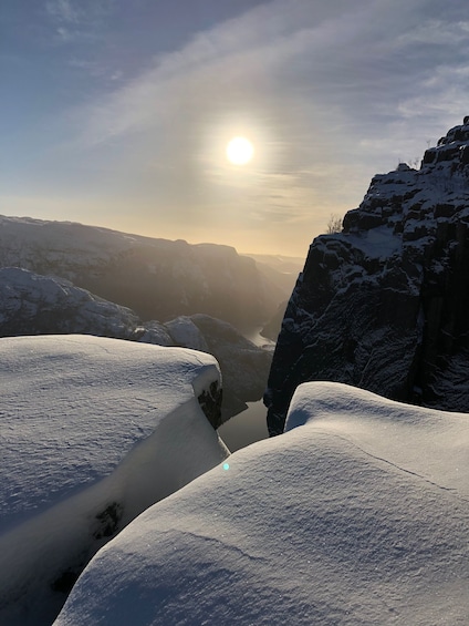 Picture 4 for Activity Stavanger: Guided Winter Hike Pulpit Rock Preikestolen