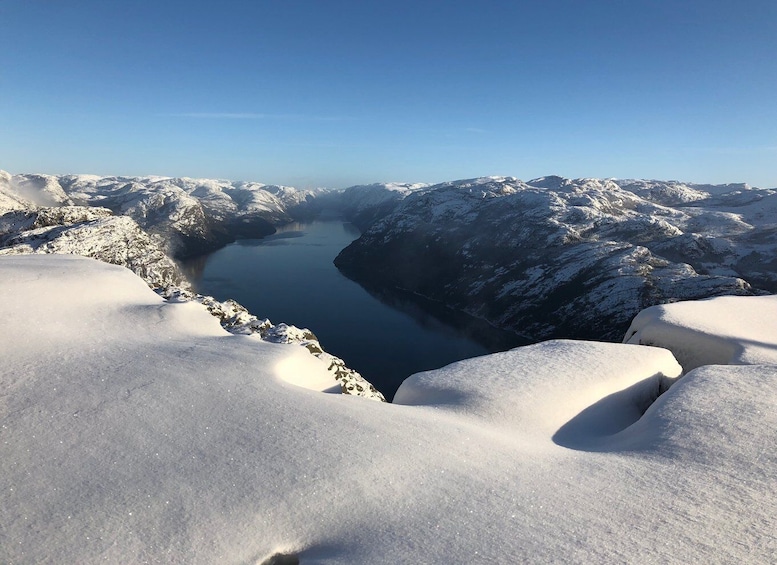 Picture 1 for Activity Stavanger: Guided Winter Hike Pulpit Rock Preikestolen