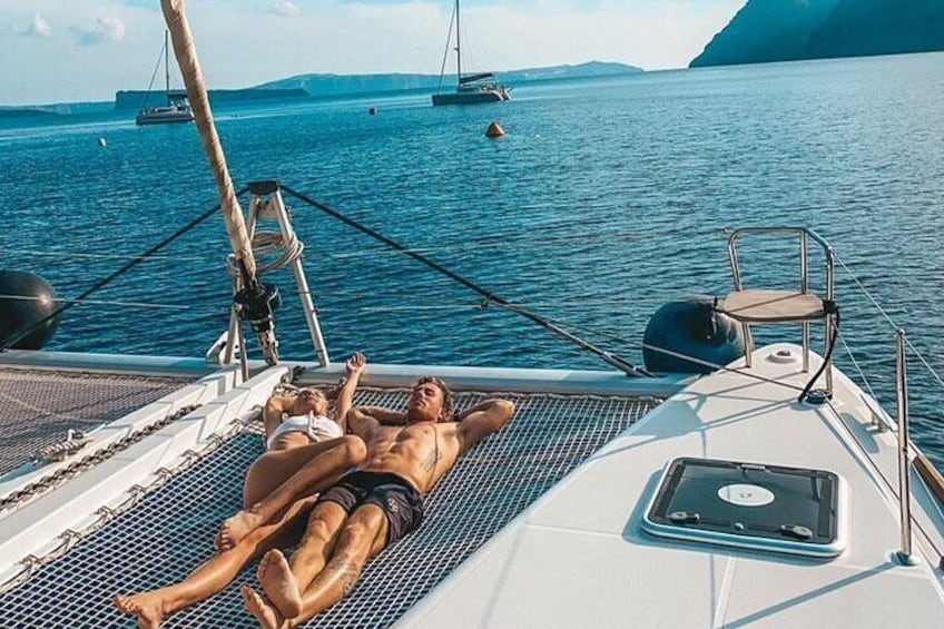 Half Day Premium Catamaran Cruise in Santorini including Oia