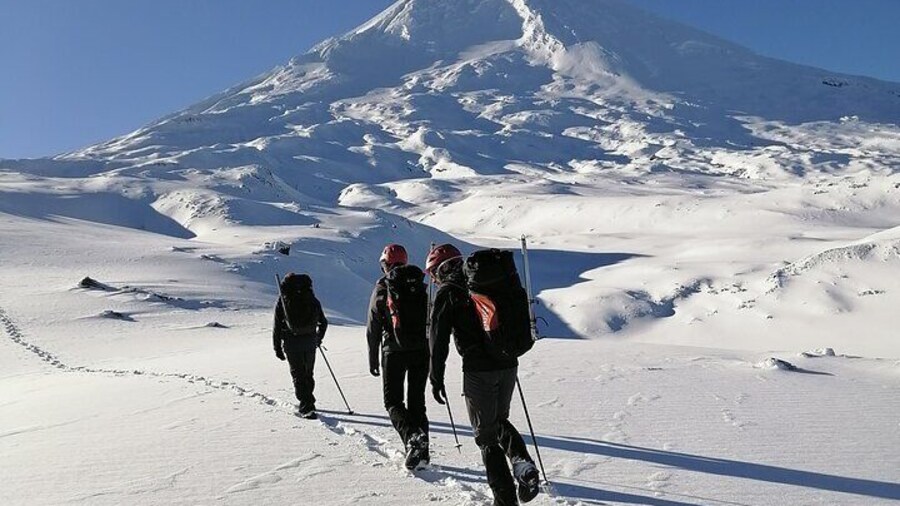 Winter ascent to the Llaima volcano