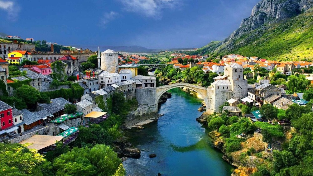 From Split or Trogir: Mostar & Kravica Waterfall Group Tour