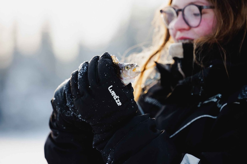 Picture 8 for Activity Rovaniemi: Ice Fishing & Snowmobile Safari Combo Day