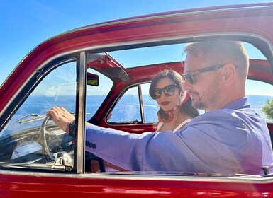 Tour fotografico di coppia in Costiera Sorrentina in Fiat 500 d'epoca