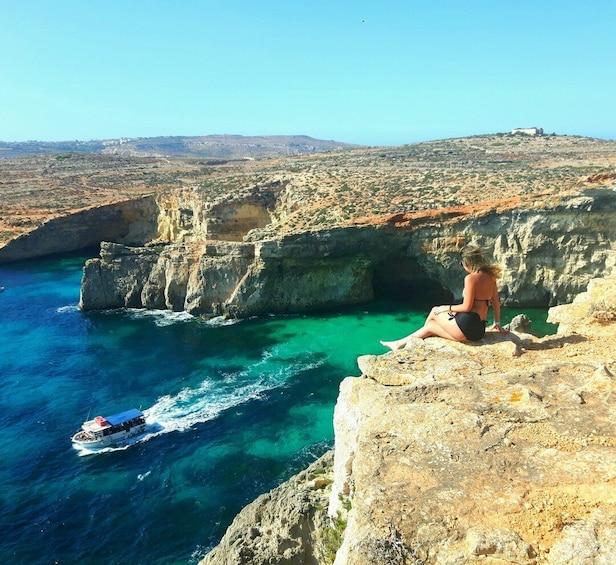 Picture 1 for Activity Malta: Private Sunset Boat Trip to Comino and Blue Lagoon