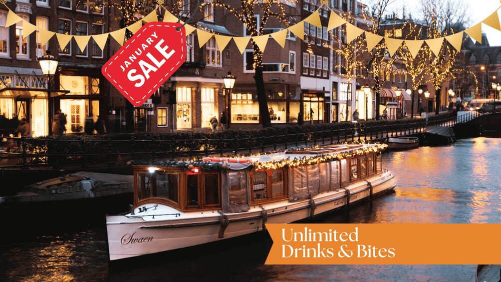 Amsterdam: Luxury Covered Cruise Unlimited Drinks & Bites