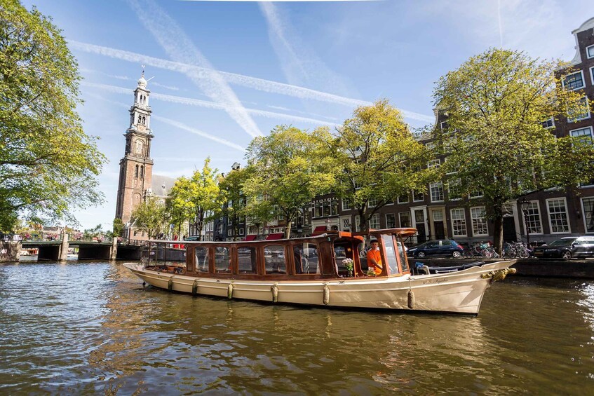 Picture 1 for Activity Amsterdam: Open Boat Cruise option Unlimited Drinks & Bite
