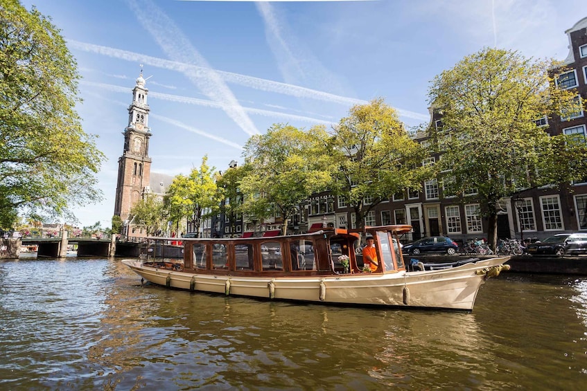 Picture 1 for Activity Amsterdam: Open Boat Cruise option Unlimited Drinks & Bite