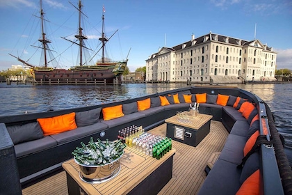 Amsterdam: Crucero en barco abierto con opción de bebidas ilimitadas