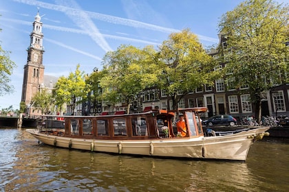 Amsterdam: Open Boat Cruise Option Unbegrenzte Getränke & Biss