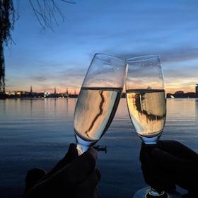 Hamburg: Private Sunset Sightseeing Tour with Welcome Drink