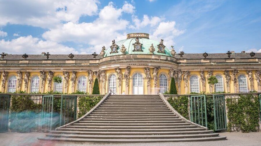 Climb the steps of the tiered vineyard to Frederick the Great's iconic summer palace