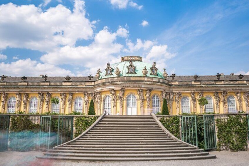 Climb the steps of the tiered vineyard to Frederick the Great's iconic summer palace