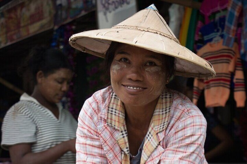 A Myanmar market vendor. 