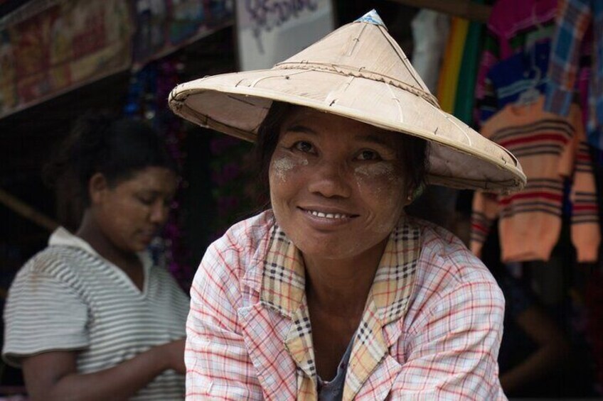 A Myanmar market vendor.