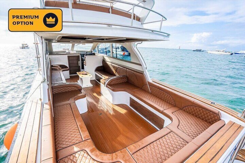 Upgrade to our Premium Option for a premium boat and extra services!