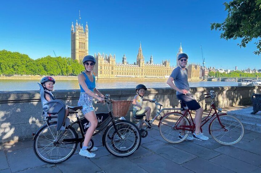 Cycle along the Thames Path to see Big Ben & Houses of Parliament