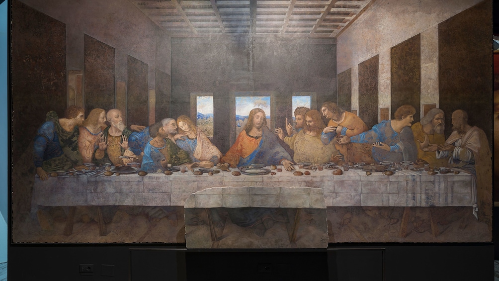 Painting of the Last Supper at Da Vinci exhibit