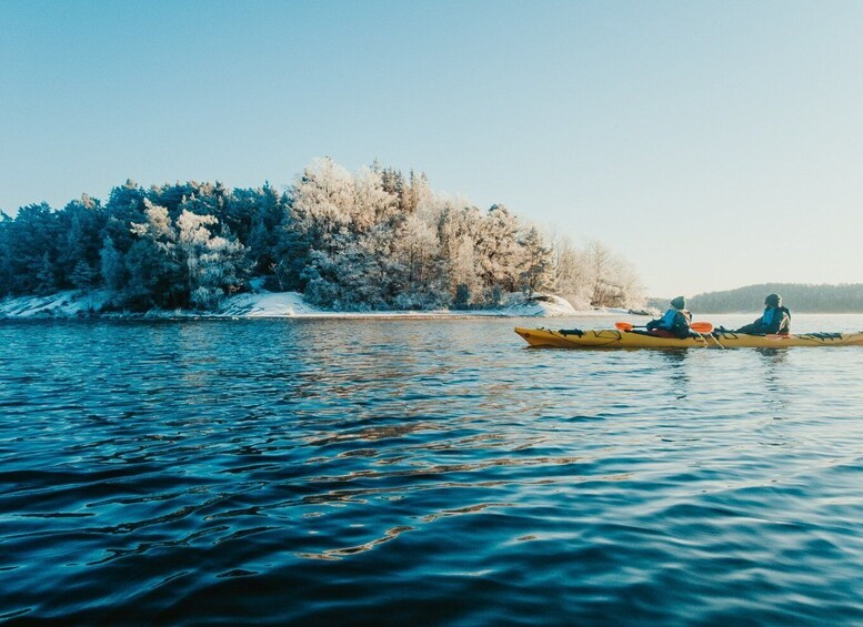 Picture 27 for Activity Stockholm: Archipelago Winter Kayaking and Fika Experience