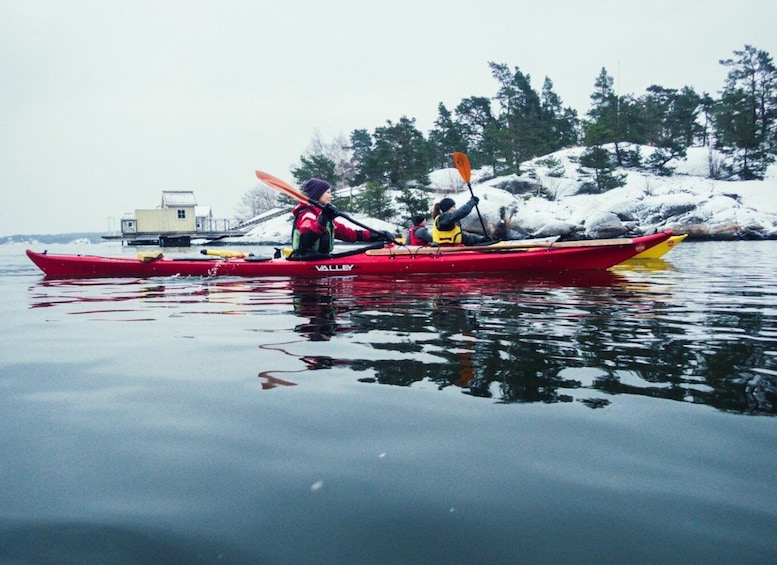 Picture 13 for Activity Stockholm: Archipelago Winter Kayaking and Fika Experience