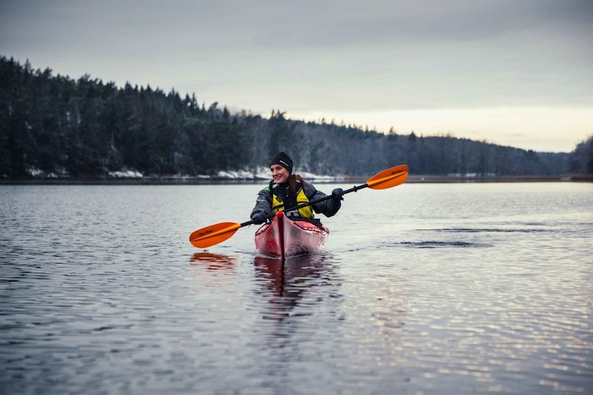 Picture 3 for Activity Stockholm: Archipelago Winter Kayaking and Fika Experience